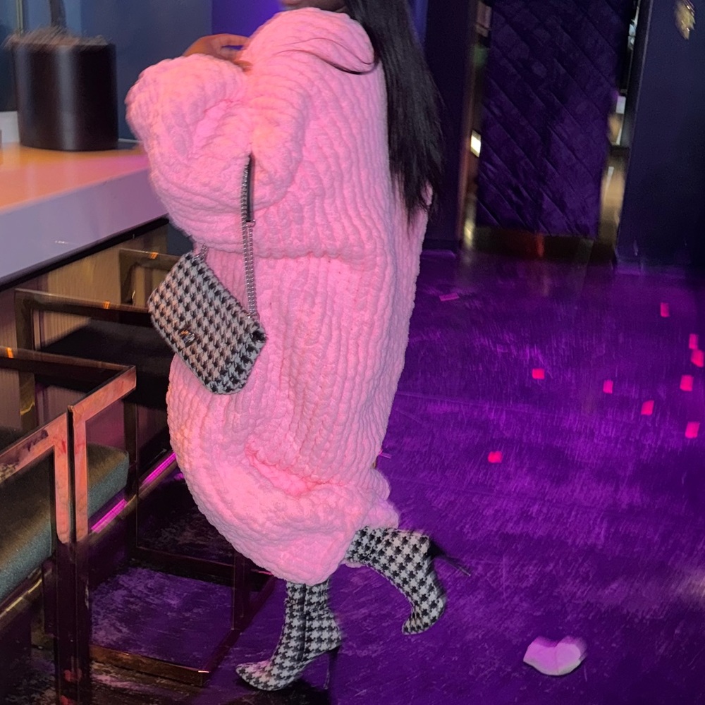 Warm knit up brand hand crochet floor length oversized sweater